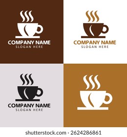 Vintage Style Cafe and Espresso Icons in Brown Tones