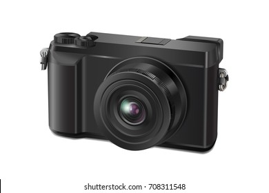 Vintage style camera isolated on white background,vector illustration