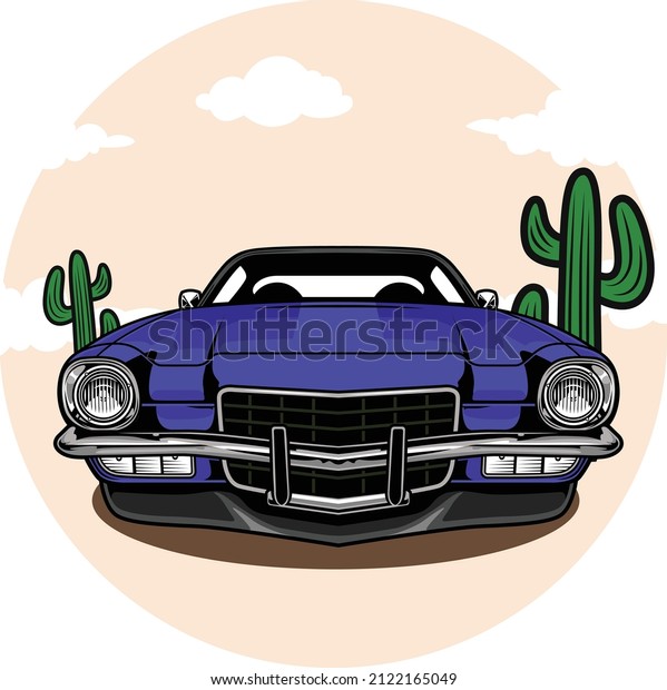 vintage style car concept in cartoon design\
illustration 2
