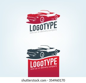 Vintage style car repair service label. Vector logo design template. 