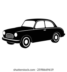 vintage style car silhouette vector illustration