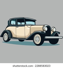 vintage style car vector illustration. Vintage car isolated in the background