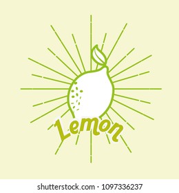 vintage style card fresh organic natural lemon
