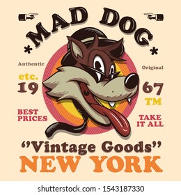 vintage style cartoon character illustration tee shirt wallpaper logo poster graphic design