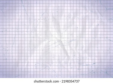 Vintage style checkered paper vector template with crumpled paper texture background