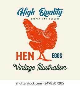 vintage style chicken poster design