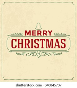 Vintage Style Christmas Greeting Card - Merry Christmas