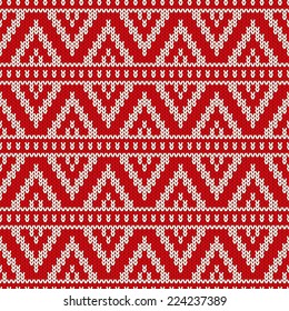 Vintage Style Christmas Holiday Seamless Knitted Pattern