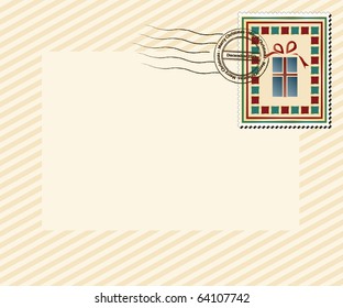 A vintage style Christmas stamp with "Merry Christmas, December 25th' post mark. EPS10 vector format with space for your text.