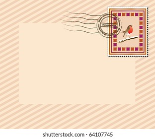 A vintage style Christmas stamp with "Merry Christmas, December 25th' post mark. EPS10 vector format with space for your text.