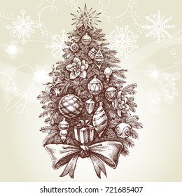 Vintage style Christmas tree