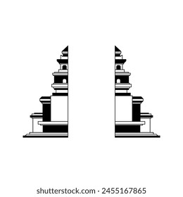 icono de Vector de puerta de ciudad de estilo vintage