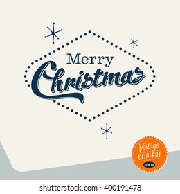 Vintage style Clip Art - Merry Christmas - Vector EPS10.