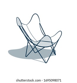 Vintage Style Clip Art - Mid-century Modern Chair - Vector EPS10.