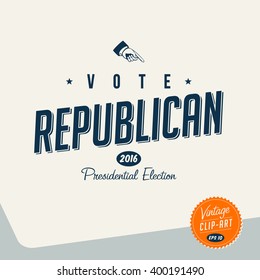 Vintage style Clip Art - Vote Republican - Vector EPS10.