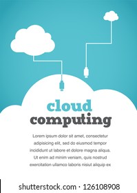 vintage style cloud computing poster