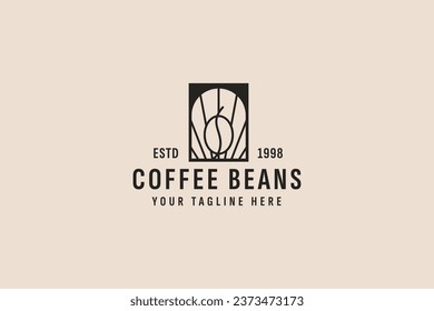 vintage style coffee beans logo vector icon illustration