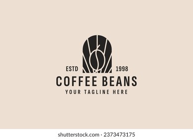 vintage style coffee beans logo vector icon illustration