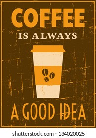 Vintage style coffee poster.