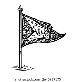A vintage style con of sailing signal flag