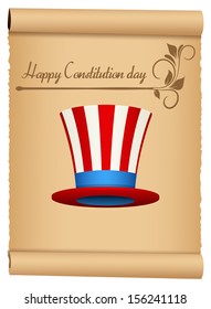 Vintage Style - Constitution Day Vector Illustration