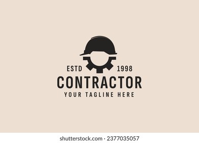 Vintage-Logo des Auftragnehmers Vektorsymbol