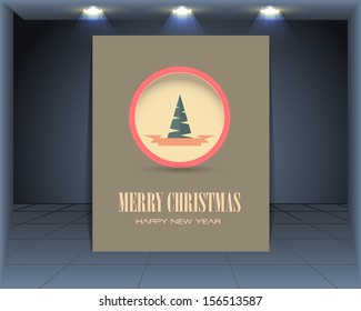 Vintage Style Cover Merry Christmas Vector Template