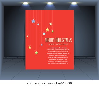 Vintage Style Cover Merry Christmas Vector Template
