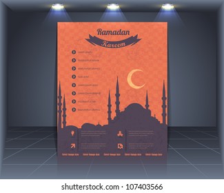 Vintage Style Cover Vector Template Ramadan