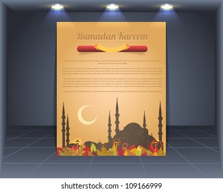 Vintage Style Cover Vector Template Ramadan