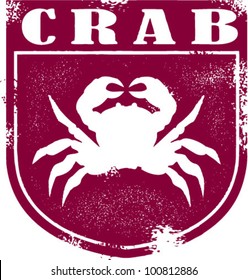 Vintage Style Crab Seafood Stamp