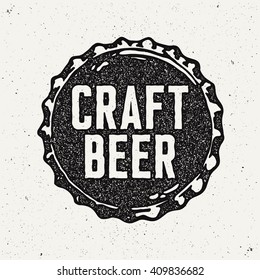 Vintage Style Craft Beer Sign. Ink stamp designs.