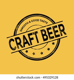 Vintage style craft beer stamp vector