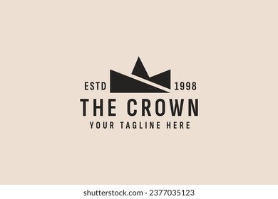 icono vintage style crown logo vector