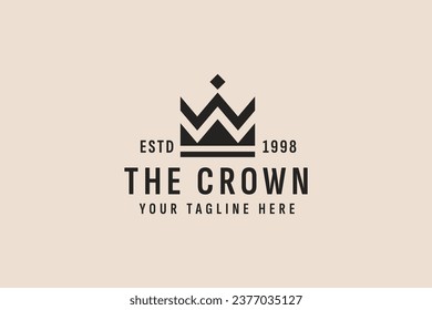 vintage style crown logo vector icon illustration