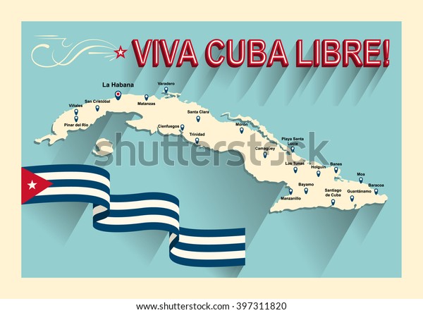 Download Vintage Style Cuba Map Viva Cuba Stock Vector Royalty Free 397311820