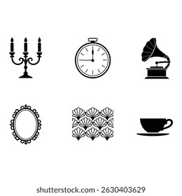 Vintage Style Decorative Icons Set
