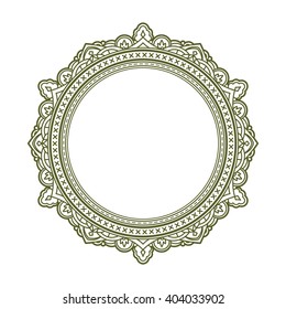 Vintage style decorative round frame. Vector illustration.