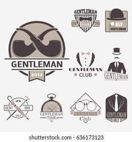 Vintage style design hipster gentleman vector illustration badge design mustache element.