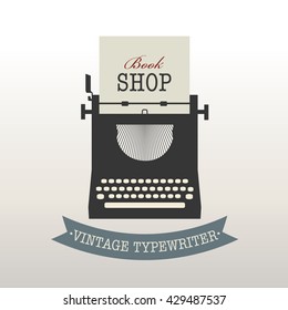 Vintage style design logo or label: Typewriter