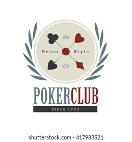 Vintage style design logo poker casino