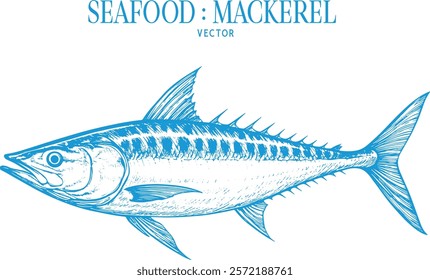 Vintage style detailed seafood illustration, hand-drawn etching style, antique engraving style.