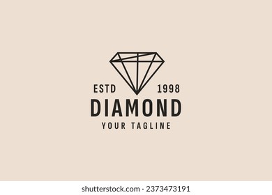 vintage style diamond logo vector icon illustration