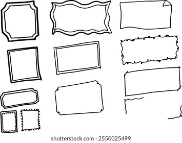 vintage style drawing frames doodle