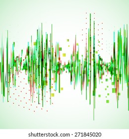 Vintage style eco friendly equalizer illustration. Vector background for music themes.