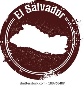 Estampilla de campo de estilo vintage El Salvador centroamericano