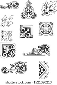 Vintage style elements. Elements for the design of invitations, menus and labels. Graphic design of the site, cafe, boutiques, hotels, wedding invitations, anniversaries, engagements, letters