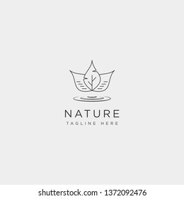 vintage style elements for labels and badges for beauty, health care, cosmetics, spa and wellness, line simple logo template vector