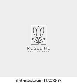 vintage style elements for labels and badges for beauty, health care, cosmetics, spa and wellness, line simple logo template vector