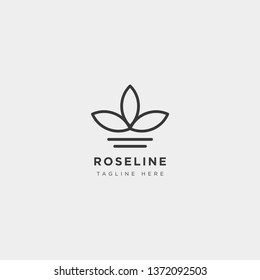 vintage style elements for labels and badges for beauty, health care, cosmetics, spa and wellness, line simple logo template vector